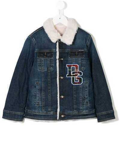 Dolce & Gabbana Kids джинсовая куртка с нашивкой логотипа L41B71LD737