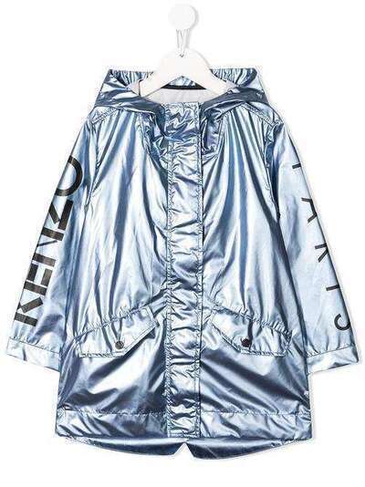 Kenzo Kids куртка с эффектом металлик и капюшоном KQ42518