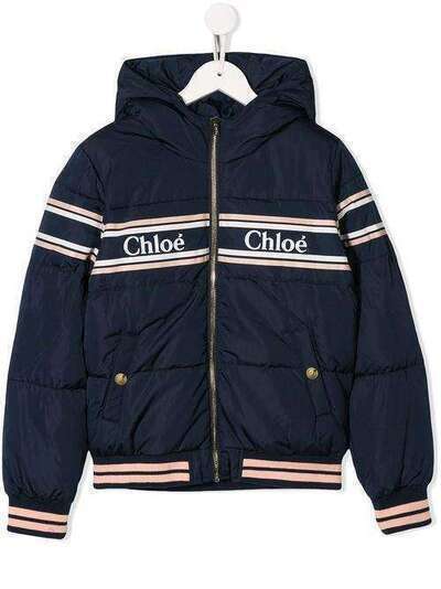 Chloé Kids пуховик с логотипом C16355849