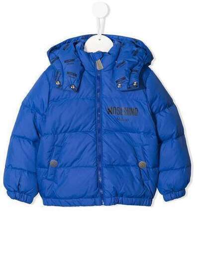 Moschino Kids пуховик с капюшоном HUS023L3A20