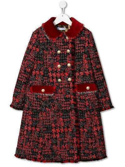 Dolce & Gabbana Kids двубортное твидовое пальто L53C48FMMFJ