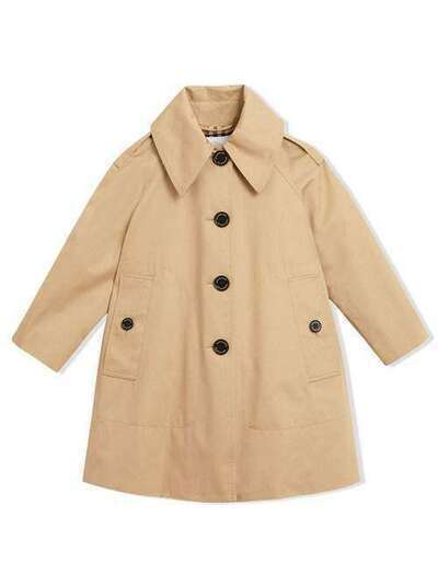 Burberry Kids водонепроницаемое пальто со съемным капюшоном 8002013