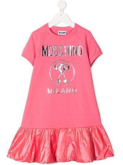 Moschino Kids платье с оборками и логотипом