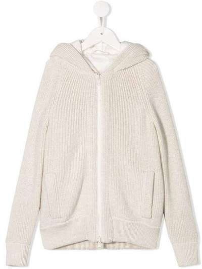 Brunello Cucinelli Kids пуховик с капюшоном B58M72006