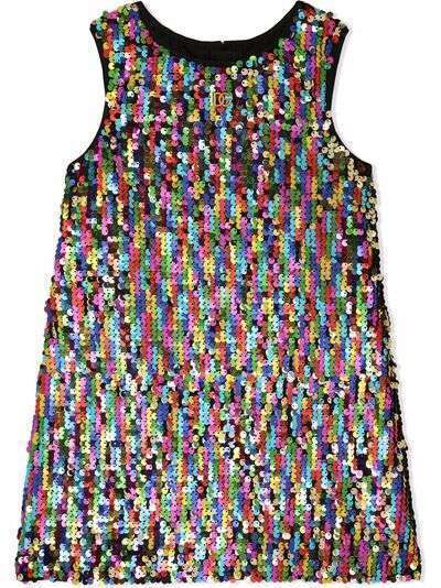Dolce & Gabbana Kids декорированное платье без рукавов