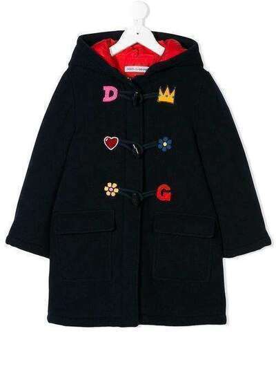 Dolce & Gabbana Kids пальто с аппликационными заплатками L53C11HUMAK