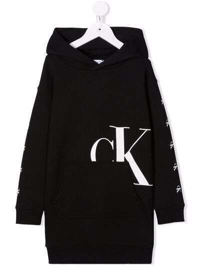 Calvin Klein Kids платье-толстовка с капюшоном и логотипом