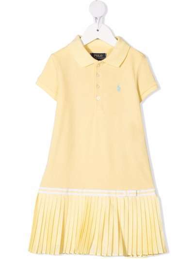 Ralph Lauren Kids платье полос с логотипом Polo Pony