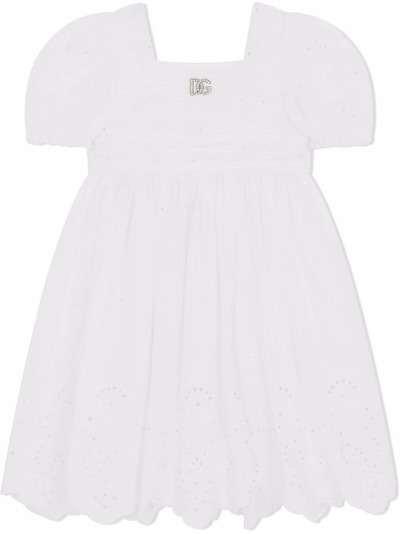 Dolce & Gabbana Kids платье с английской вышивкой