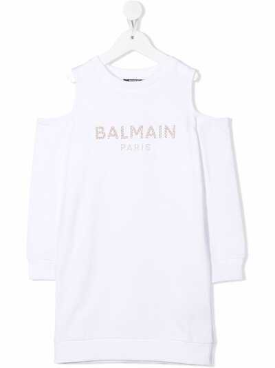 Balmain Kids платье-джемпер с пайетками
