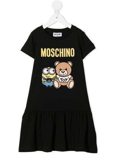Moschino Kids платье с логотипом Teddy