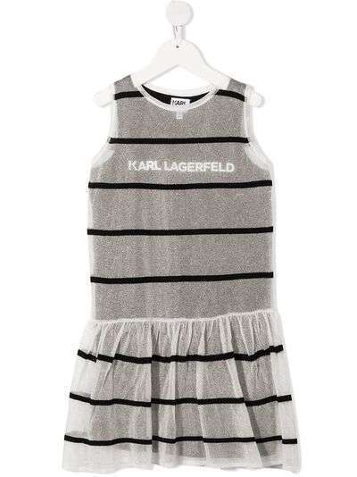 Karl Lagerfeld Kids многослойное платье в полоску