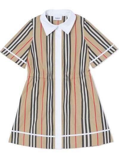 Burberry Kids платье-рубашка в полоску Icon Stripe