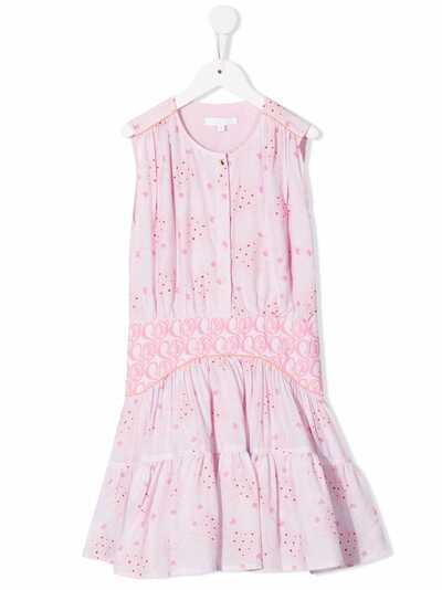 Chloé Kids расклешенное платье с цветочным принтом