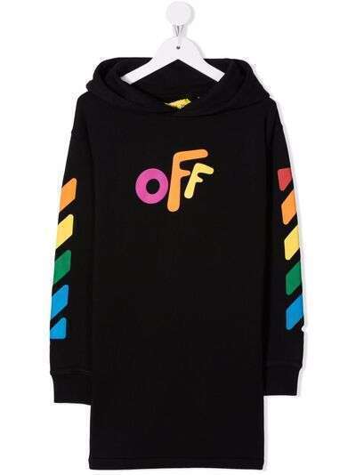 Off-White Kids платье-худи с логотипом