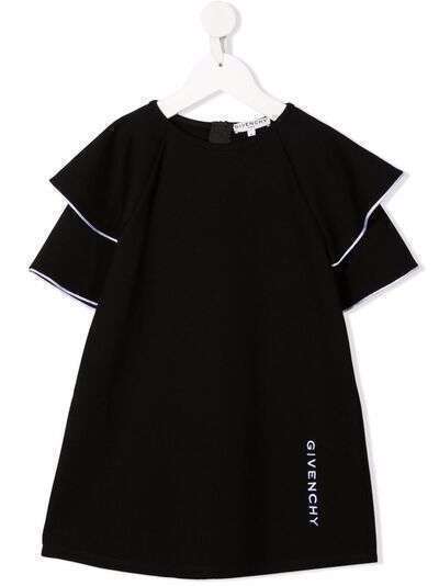 Givenchy Kids платье с оборками и вышитым логотипом