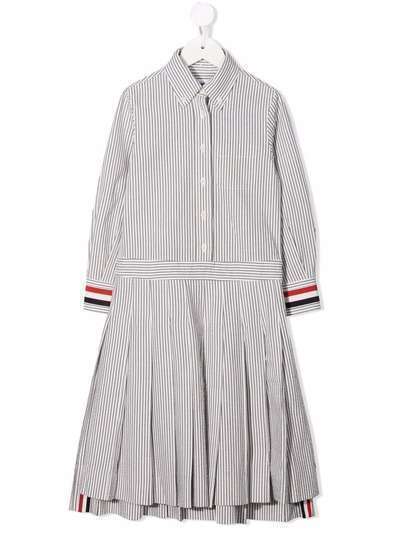 Thom Browne Kids платье-рубашка со складками