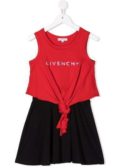 Givenchy Kids многослойное платье с логотипом