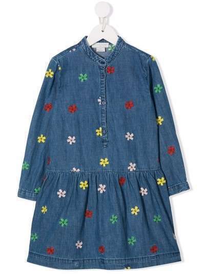 Stella McCartney Kids платье миди с цветочной вышивкой