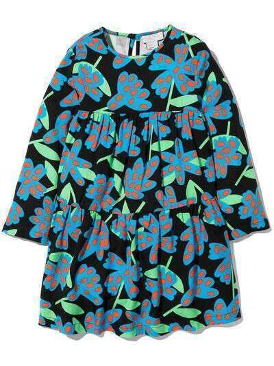 Stella McCartney Kids твиловое платье с принтом Spotty Flowers