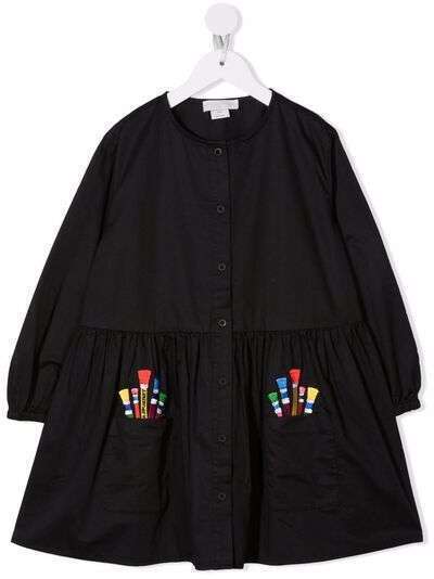 Stella McCartney Kids платье-рубашка из органического хлопка с вышитым логотипом