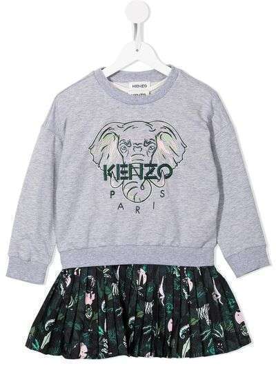 Kenzo Kids платье с вышивкой Elephant