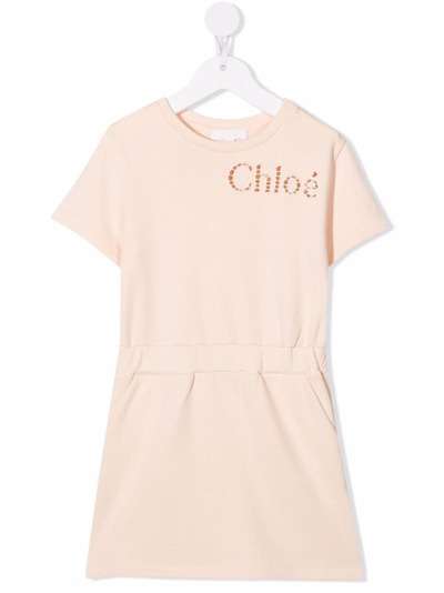 Chloé Kids платье-футболка с нашивкой-логотипом