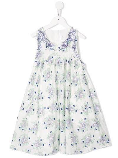 Chloé Kids расклешенное платье с цветочным принтом
