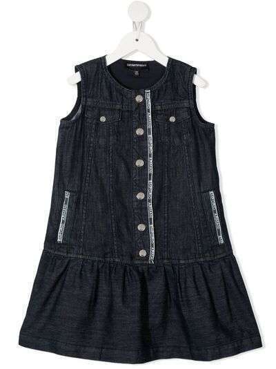 Emporio Armani Kids джинсовое платье с логотипом