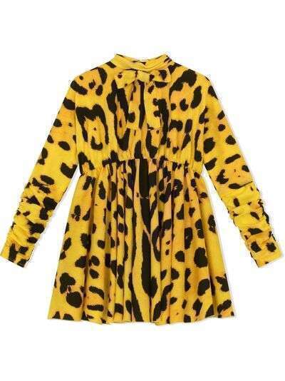Dolce & Gabbana Kids платье мини с леопардовым принтом