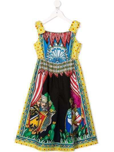 Dolce & Gabbana Kids расклешенное платье с принтом