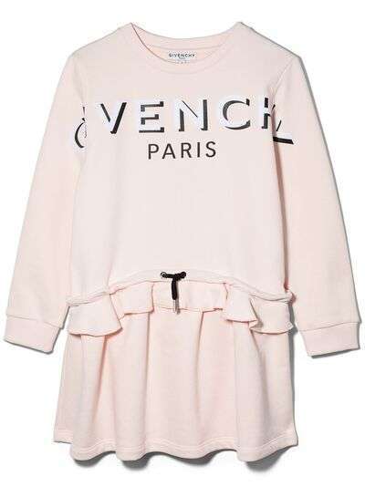 Givenchy Kids платье с кулиской и логотипом