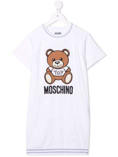 Moschino Kids платье-футболка с нашивкой Teddy Bear