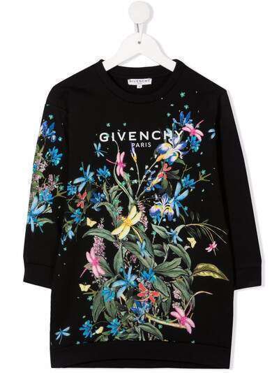 Givenchy Kids платье-свитер с принтом
