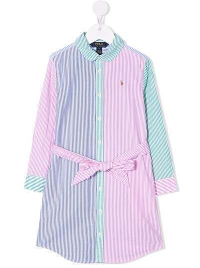 Ralph Lauren Kids striped colour-block shirt dress