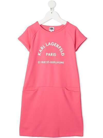 Karl Lagerfeld Kids платье-футболка с логотипом