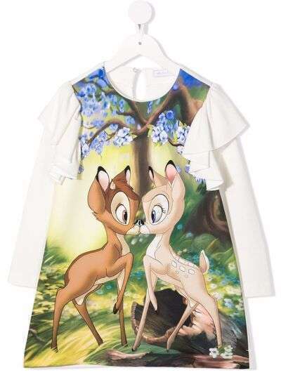Monnalisa платье Bambi с оборками и принтом