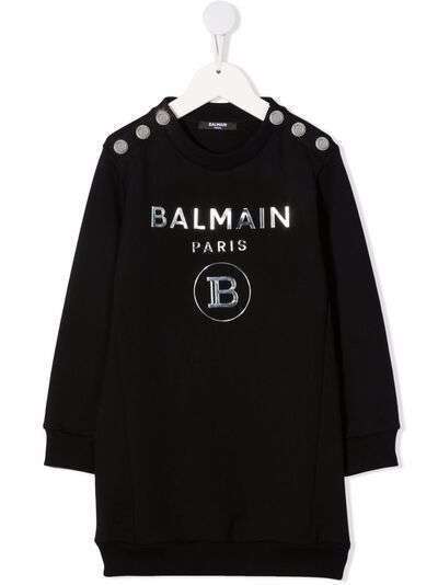 Balmain Kids платье-джемпер с логотипом