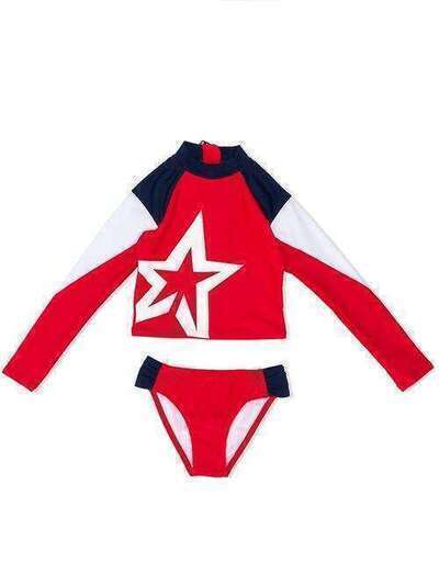 Perfect Moment Kids star print longsleeved bikini set S18K0061702