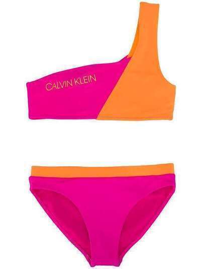 Calvin Klein Kids colour-block logo bikini set C80C800296TZ7