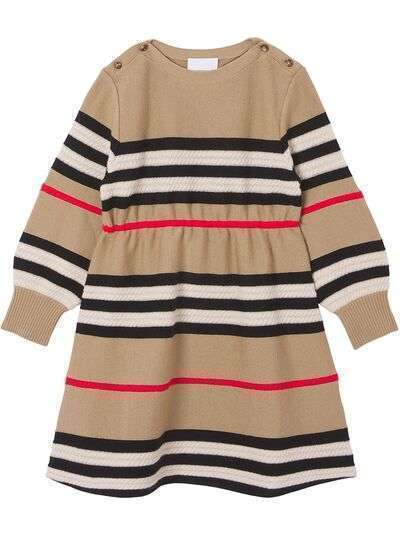 Burberry Kids платье в полоску Icon Stripe