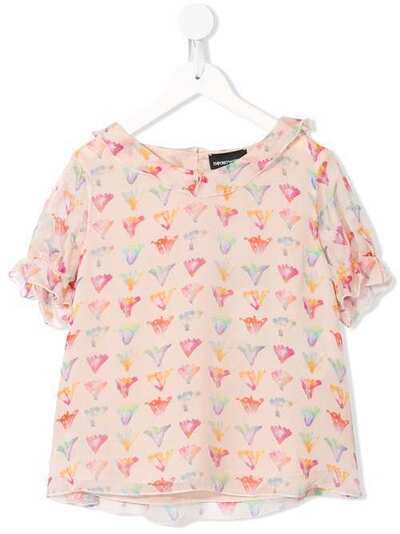 Emporio Armani Kids блузка с цветочным принтом 3H3H063N3QZ