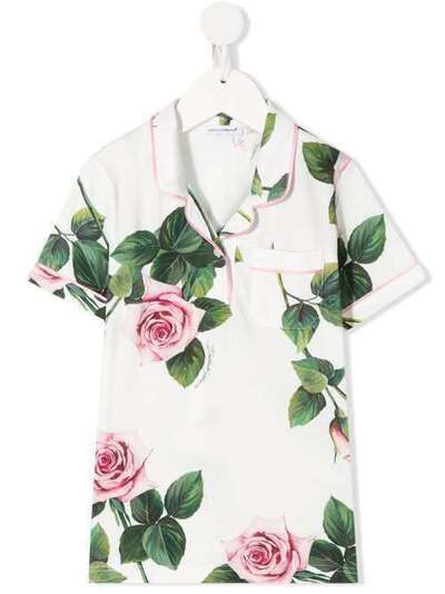 Dolce & Gabbana Kids блузка в пижамном стиле с цветочным принтом L5JTEUHS7BM