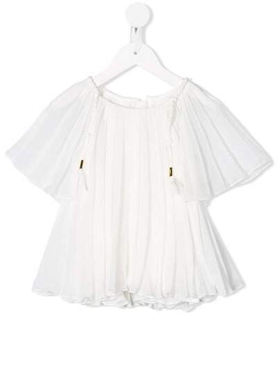 Chloé Kids плиссированная блузка с короткими рукавами C15B06117