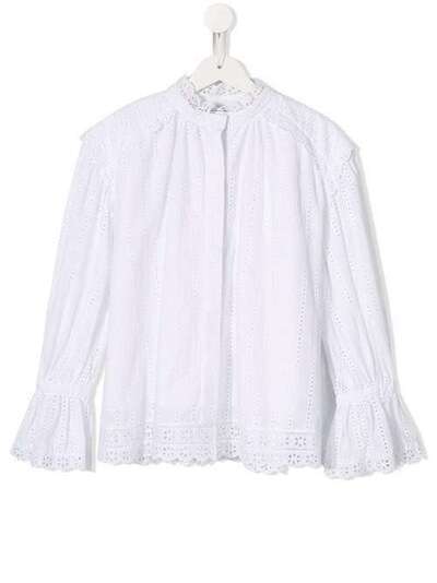 Oscar De La Renta Kids блузка с вышивкой 20SGN701EDWHT