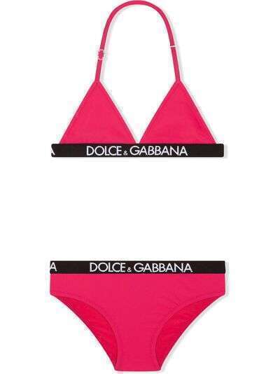 Dolce & Gabbana Kids бикини с треугольными чашками и логотипом