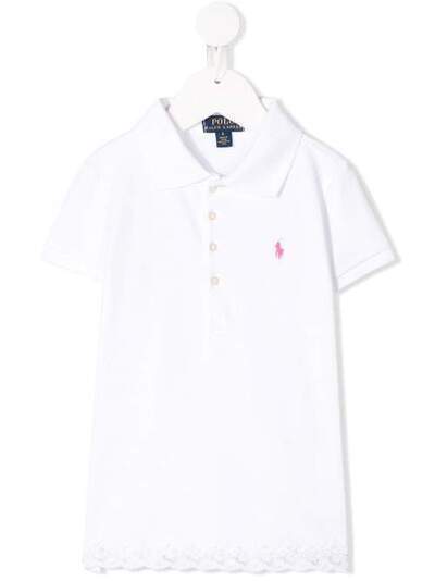 Ralph Lauren Kids рубашка-поло с кружевным подолом 783917
