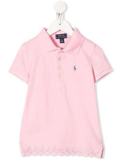 Ralph Lauren Kids рубашка-поло с кружевной отделкой 312783917003