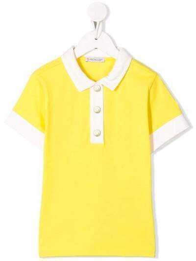 Moncler Kids двухцветная рубашка-поло 8A708108496F