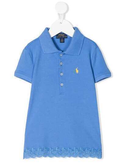 Ralph Lauren Kids рубашка-поло с короткими рукавами и кружевом 312783917